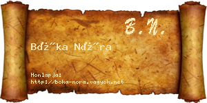 Bóka Nóra névjegykártya