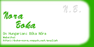 nora boka business card